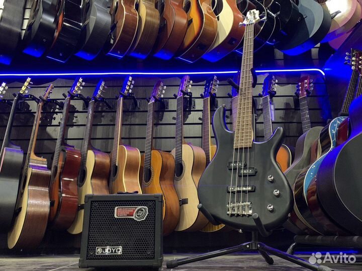 Бас Гитара Cort PJ-OPB + Комбоусилитель 15вт