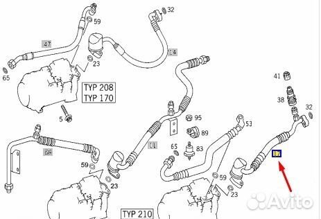 Шланг кондиционера Mercedes E W210 112.941 3.2L