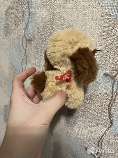 Плюшевая игрушка собака с ресницами