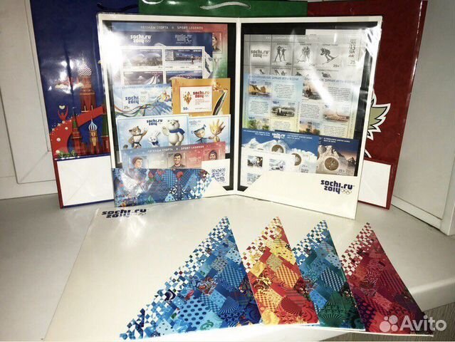 Марки почтовые Олимпиада Sochi 2014 набор альбом