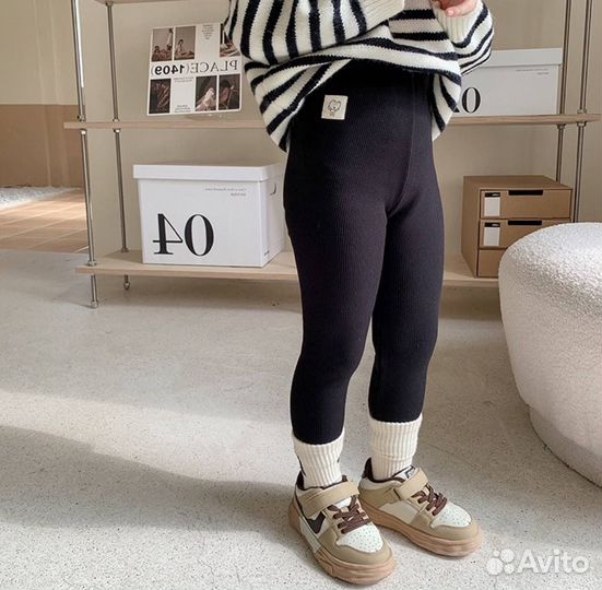 Лосины в рубчик утепленные