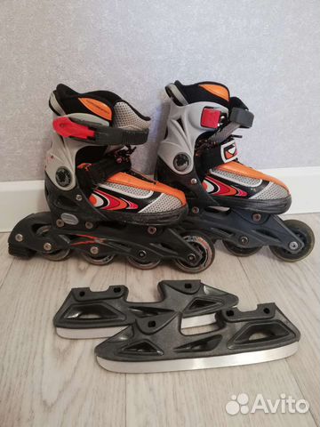 Роликовые коньки детские раздвижные 2 в 1