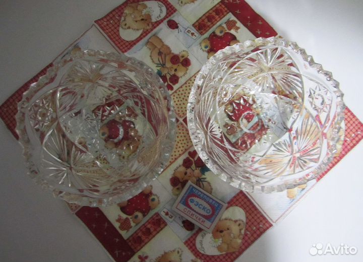 Хрустальная вазочка салатница конфетница СССР