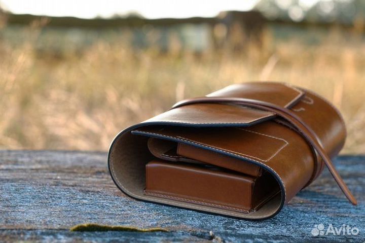 Пенал скрутка для сигар из кожи