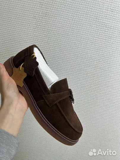 Лоферы натуральная замша