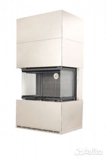 Камин родос 800 слоновая кость черный шамот