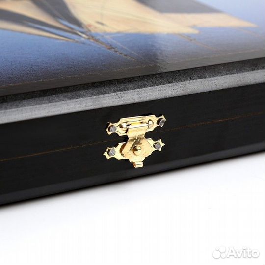 Нарды 'Корабль', деревянная доска 40 x 40 см, с по