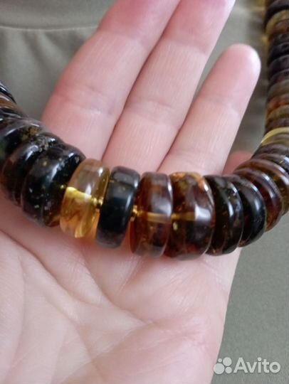 Бусы из натуральных камней. Янтарь. Ручная работа