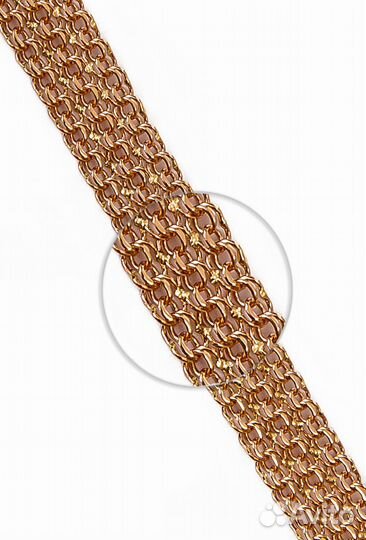 Золотой браслет Тройной бисмарк, полновесный, замок коробочка, длина 18 см, вес 7,28 г*