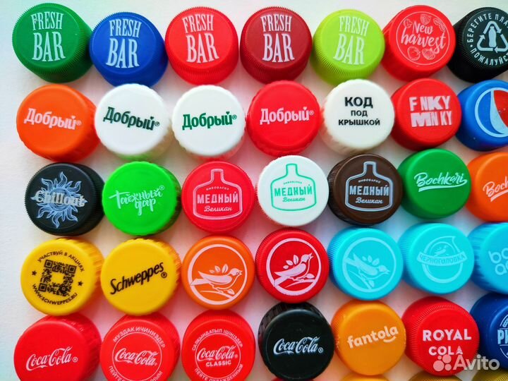 Коллекция крышки пэт, 80 штук