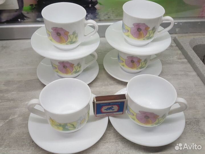 Сервиз чайный 150мл новый Франция Arcopal 6 персон