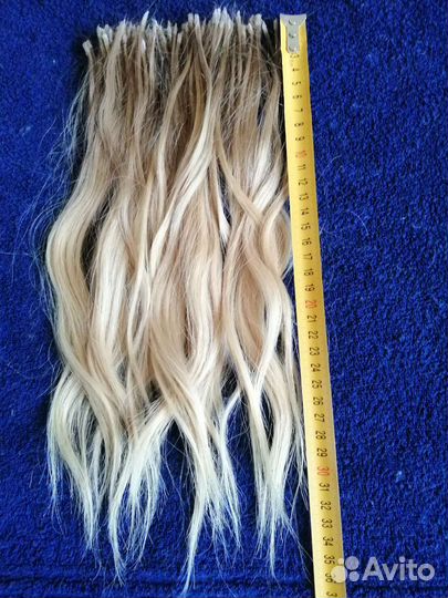 Волосы для наращивания блонд волна 103пр