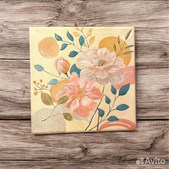 Картина Нежность в цветах ручная работа 20*20