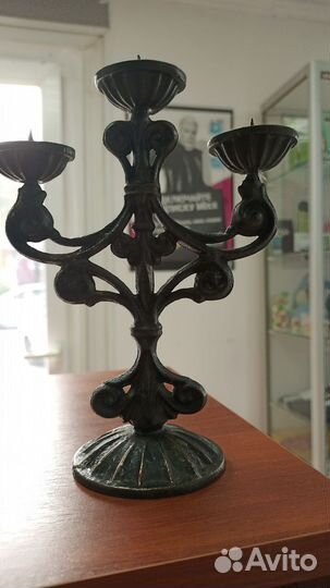 Подсвечник на 3 свечи бронза СССР
