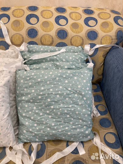 Бортики в кроватку сатин новые для новорожденных