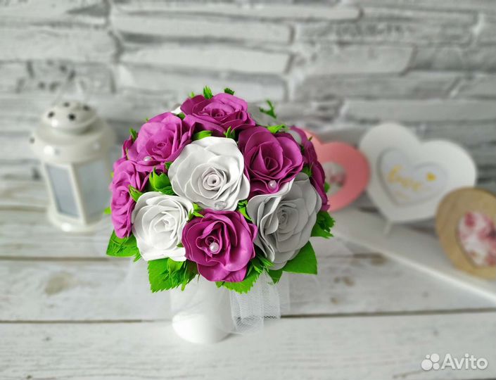 Свадебный букет невесты из фоамирана