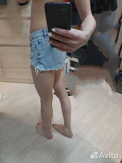 Шорты джинсовые (рубашка лен в подарок)