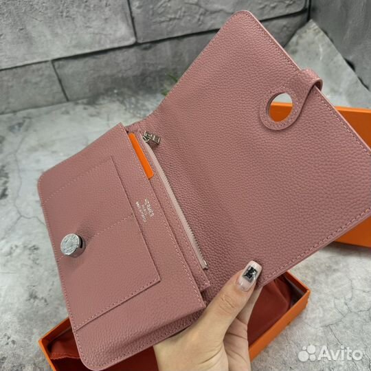 Кошелек Hermes розовый