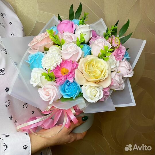 Букеты из мыльных роз