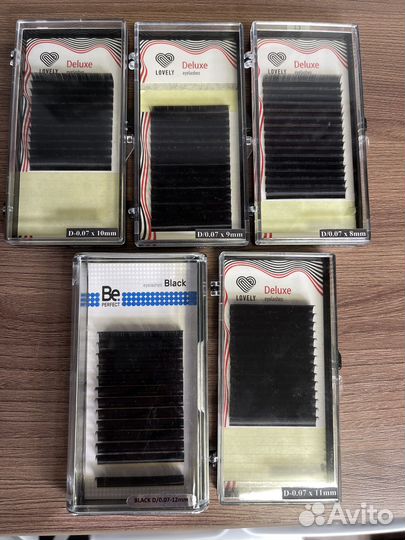 Ресницы для наращивания 8шт D толщина 0,7/0,10