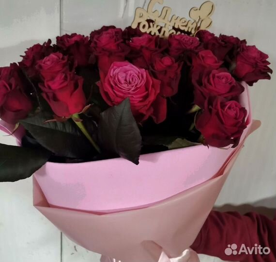 Розы с доставкой, букет роз 101