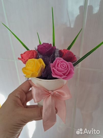 Мыло ручной работы, букеты