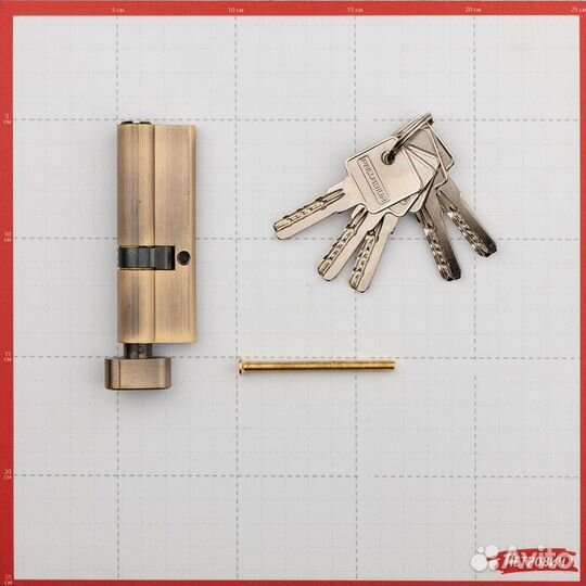 Цилиндр C BK AB 90 (35х55) мм ключ/вертушка античн