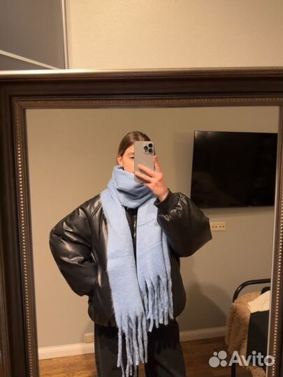 Щарф женский зимний голубой