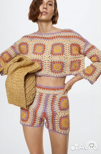 Блузка кроше из хлопка премиум