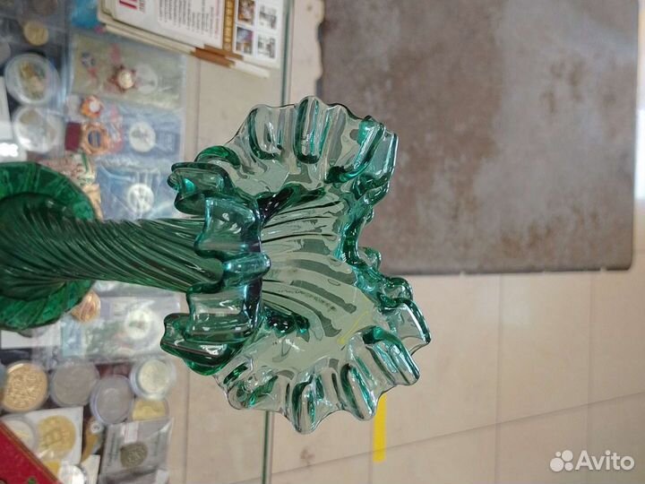 Ваза цветное стекло СССР Винтаж