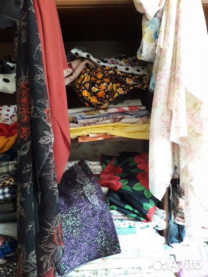 Ткани отрезы СССР натуральный шёлк.драп.бати