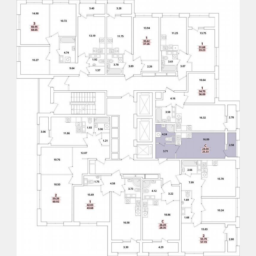 Квартира-студия, 25 м², 14/22 эт.
