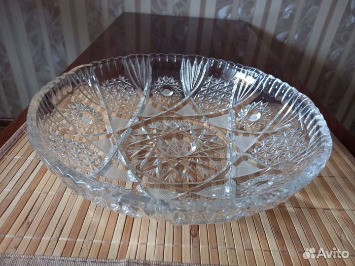 Блюдо хрустальное СССР большое