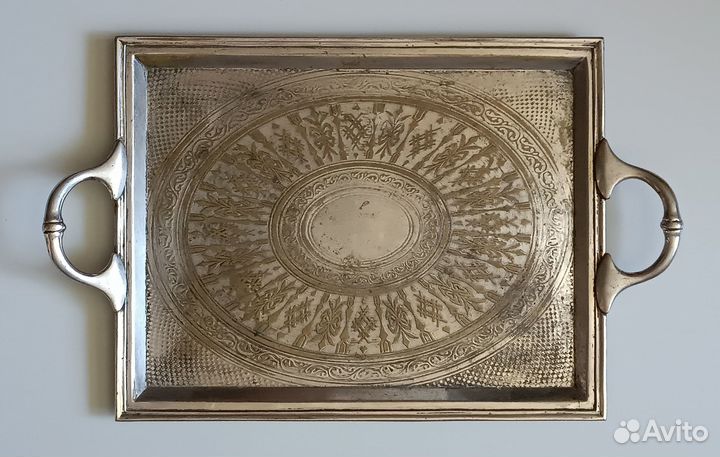 Поднос с ручками Геннигер Москва Варшава 19 век