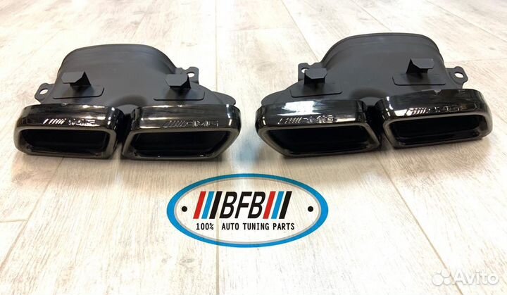 Насадки На Глушитель AMG чёрный хром