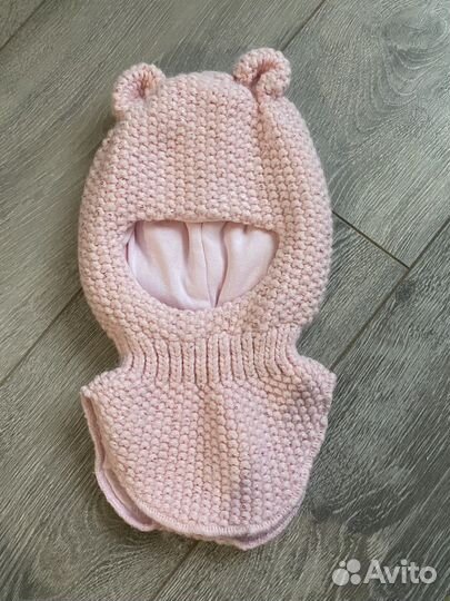 Шапка шлем для девочки зимняя, 46-48