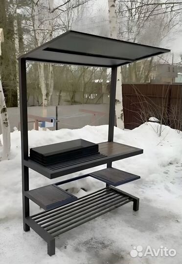 Мангал с крышей лофт