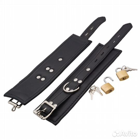 Кожаные наручи черные KUB 957H