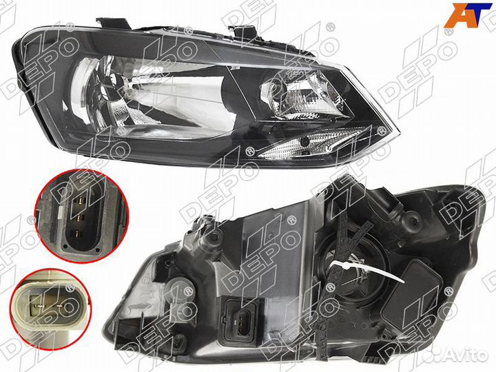 Фара VW polo 10-20 RH 4D с корректором 441-11G9rml