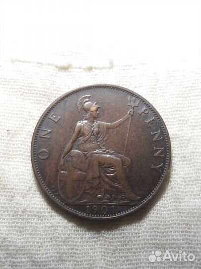 Пенни 1901. Виктория. Великобритания