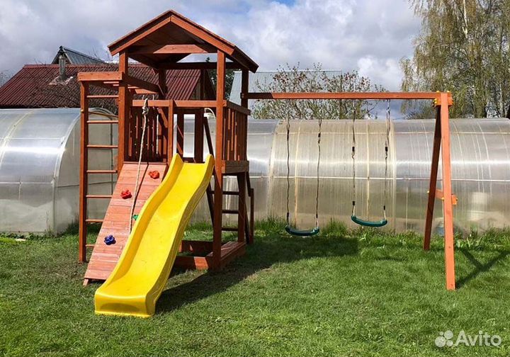 Деревянная детская площадка для улицы