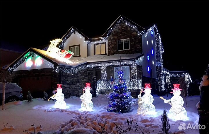 Оформление дома гирляндами