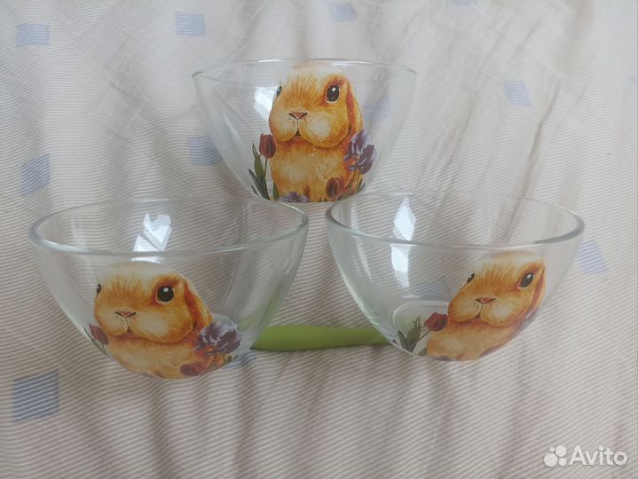 Новый набор салатников стекло