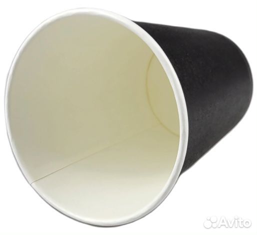 Бумажные стаканы 350 мл однослойные черные 40 шт