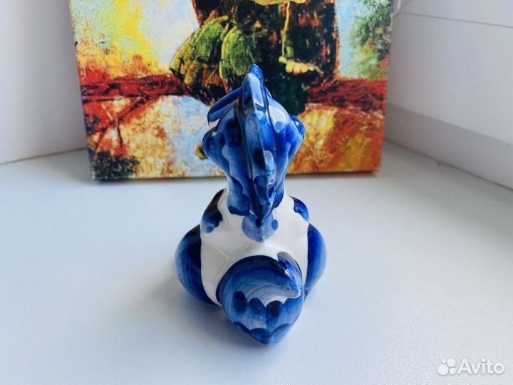 Керамические статуэтки гжель дракон петух