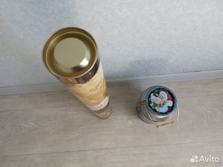 Картонный тубус с крышкой + Бидон 