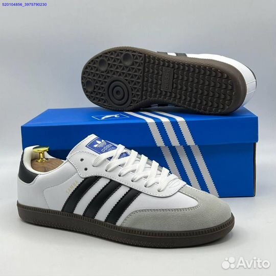 Кроссовки Adidas Samba White/Black (Арт.26008)
