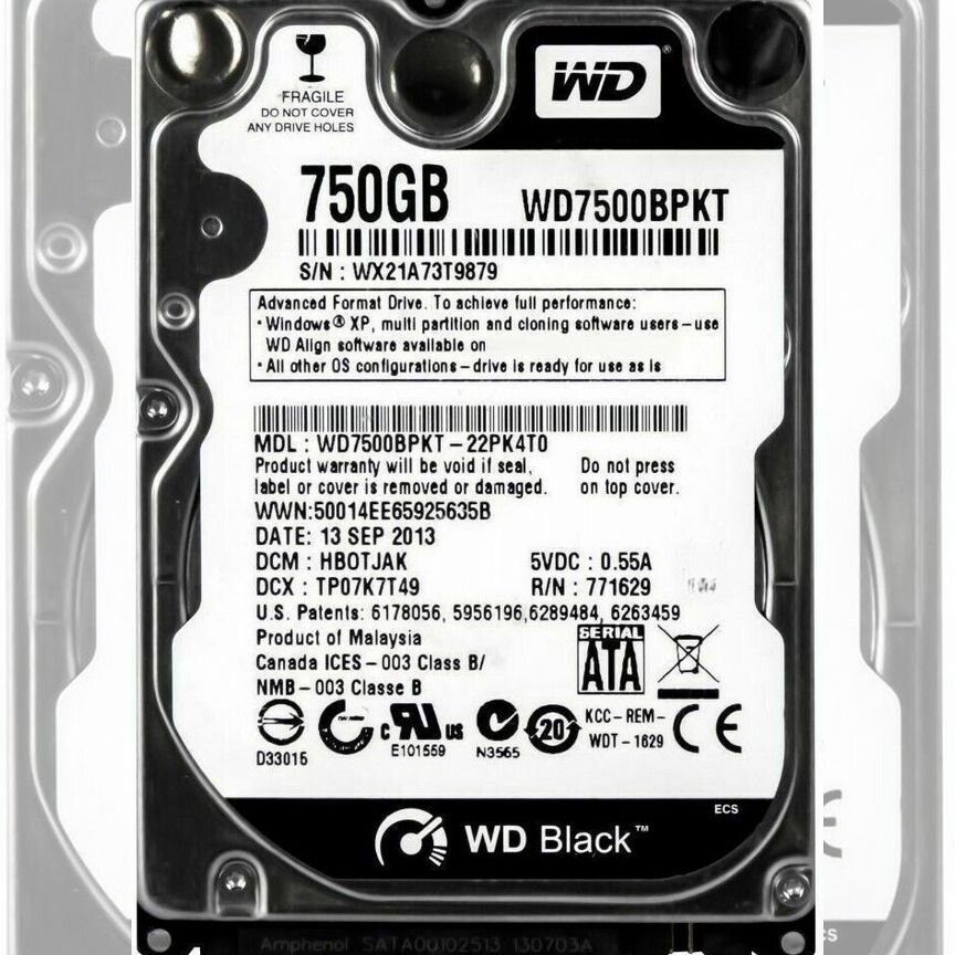 [WD7500BPKT] Жесткий Диск Western Digital 750gb Sata Wd7500bpkt