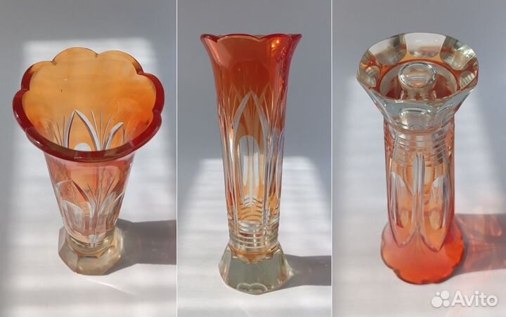 Ваза из цветного хрусталя
