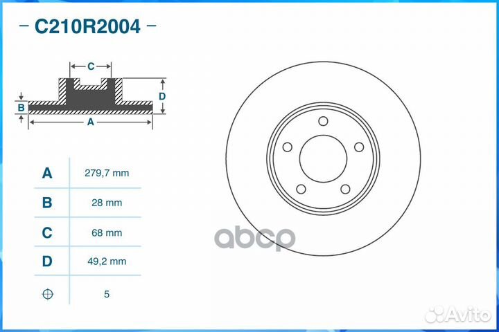 Диск тормозной передний, nissan C210R2004 cworks